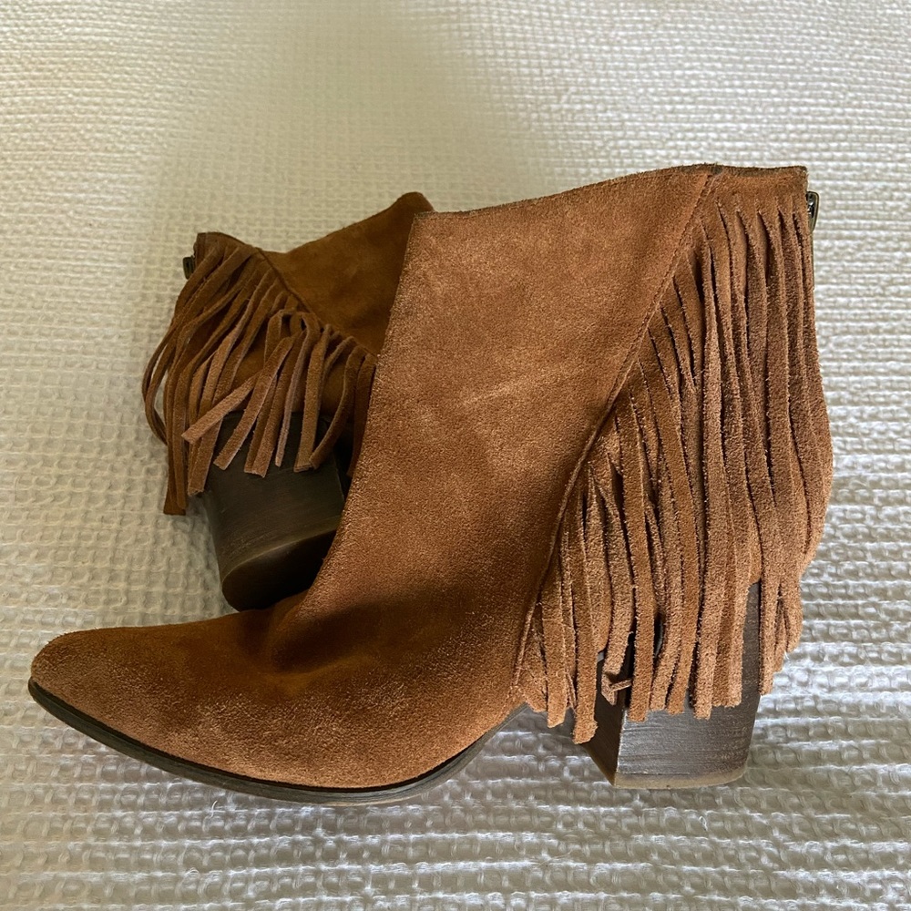 Steve Madden Country Western Fringe Ankle Booties Size 8.5